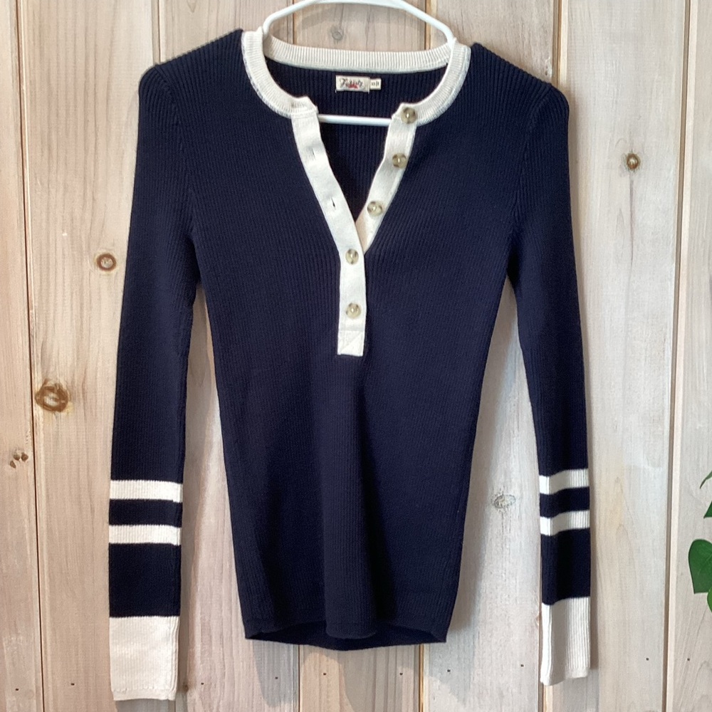 Faherty Mikki Ribbed Henley Top - Picture 6 of 6